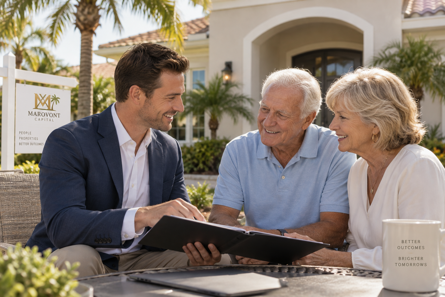 Marovont Capital representative helping homeowners discuss the sale of their home